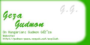 geza gudmon business card